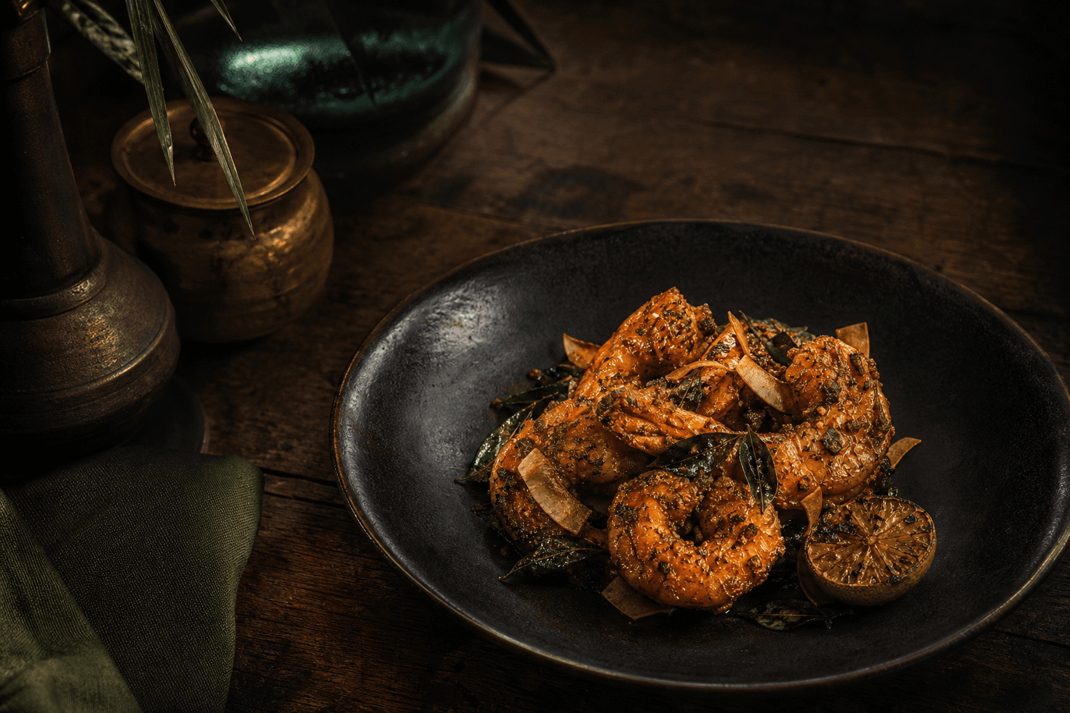A coastal prawn dish inspired by Calicut's spice coast